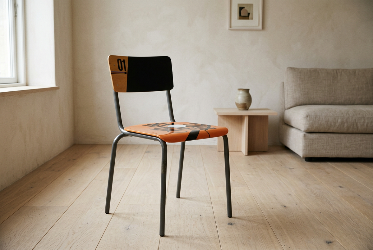 Kunststoel in een rustig interieur